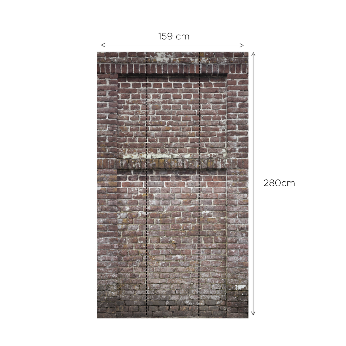 Papier peint panoramique L Castle wall Rouge brique
