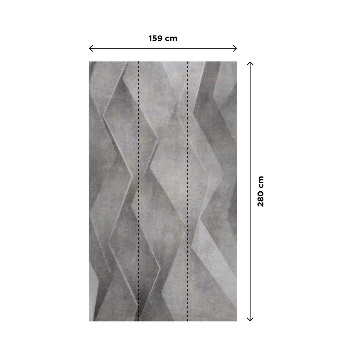 Papier peint panoramique L Vertical 3d Gris béton