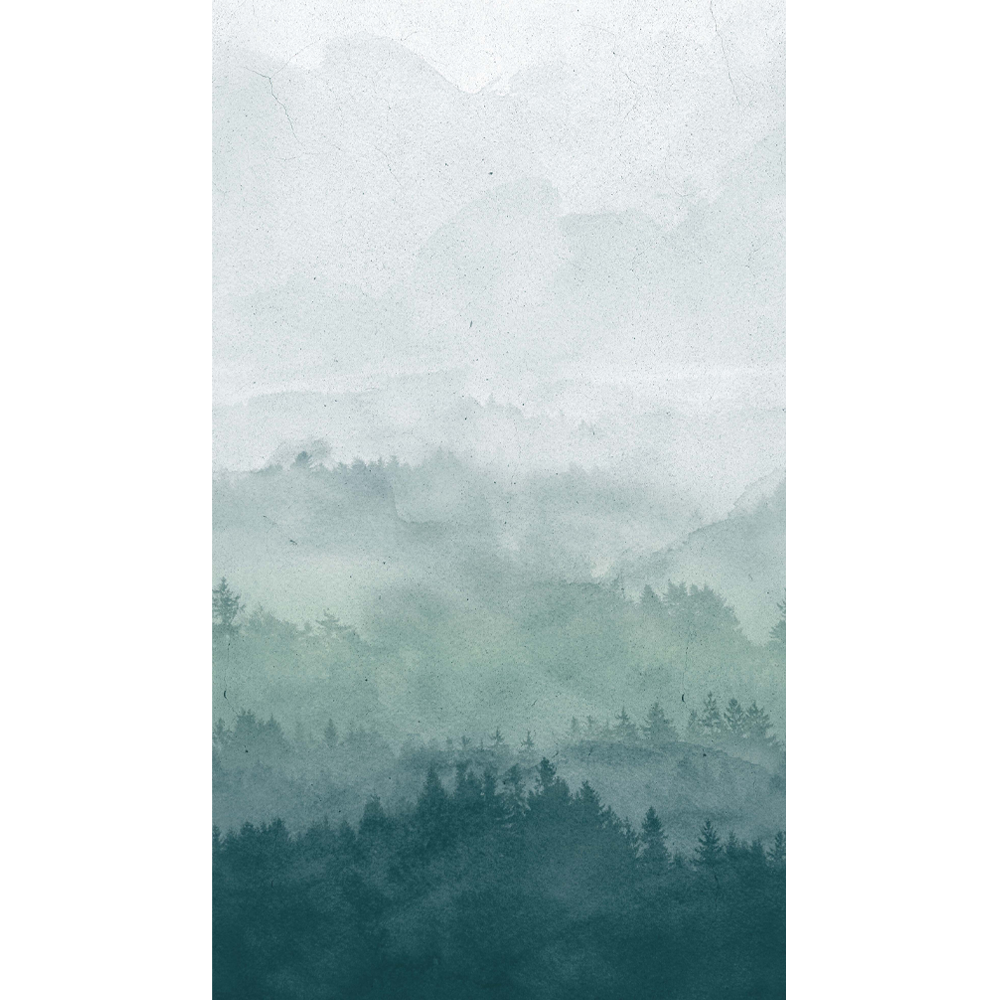 Papier peint panoramique L Landscape Vert moyen Satiné