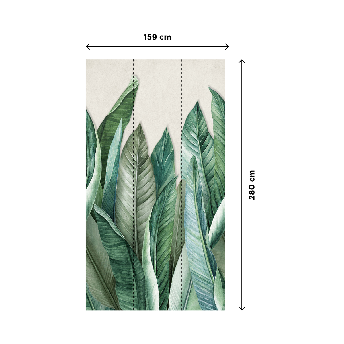 Papier peint panoramique L Bananier Vert émeraude