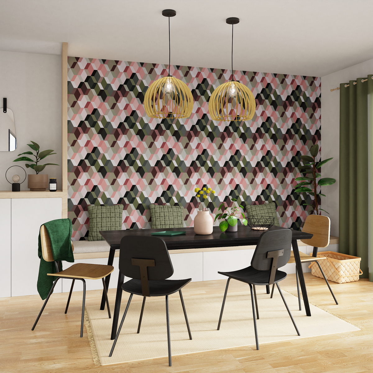 Suspension Hanoi Bois naturel