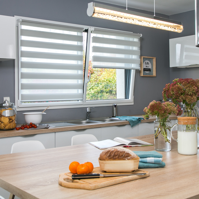 Store jour/nuit ECLIPSE coloris gris chiné 72 x 160 cm