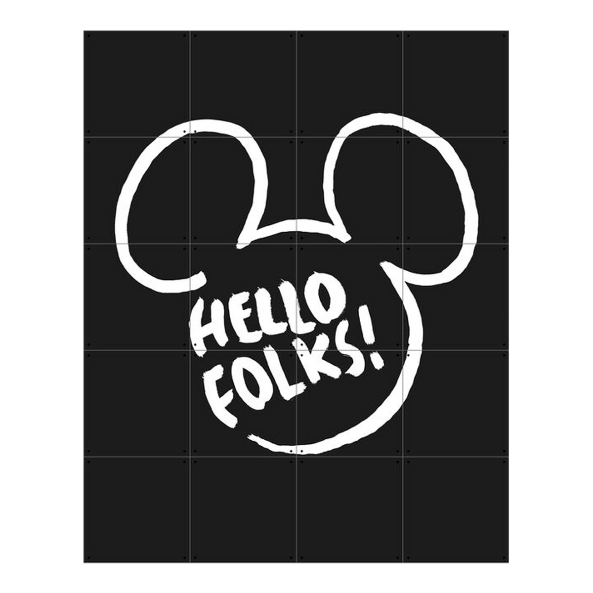 IXXI Panneau décoratif Hello folks! Noir et blanc