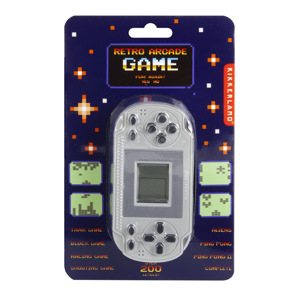 KIKKERLAND Mini console de jeu Arcades Gris