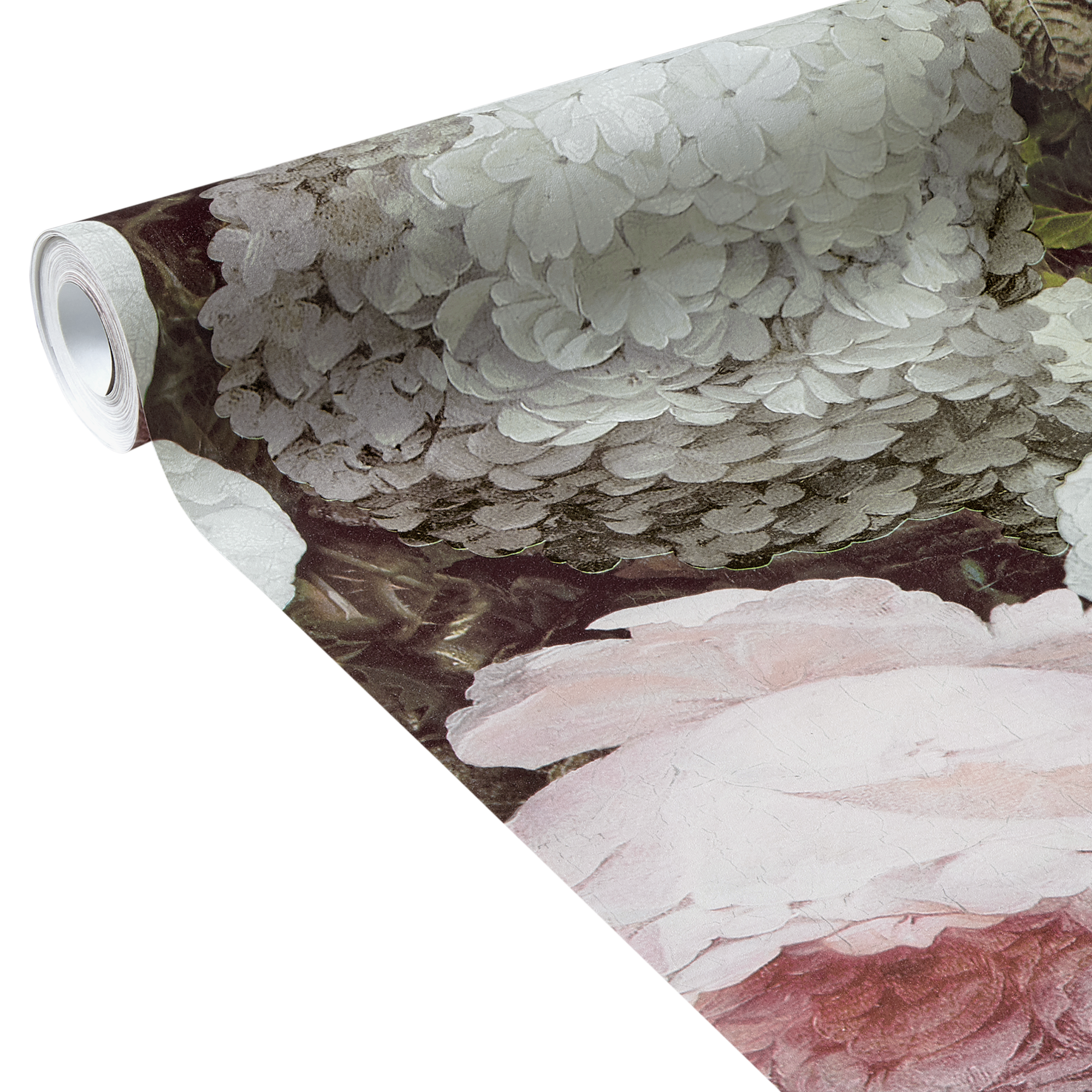 Papier peint intissé EMMA coloris noir et blanc rosé