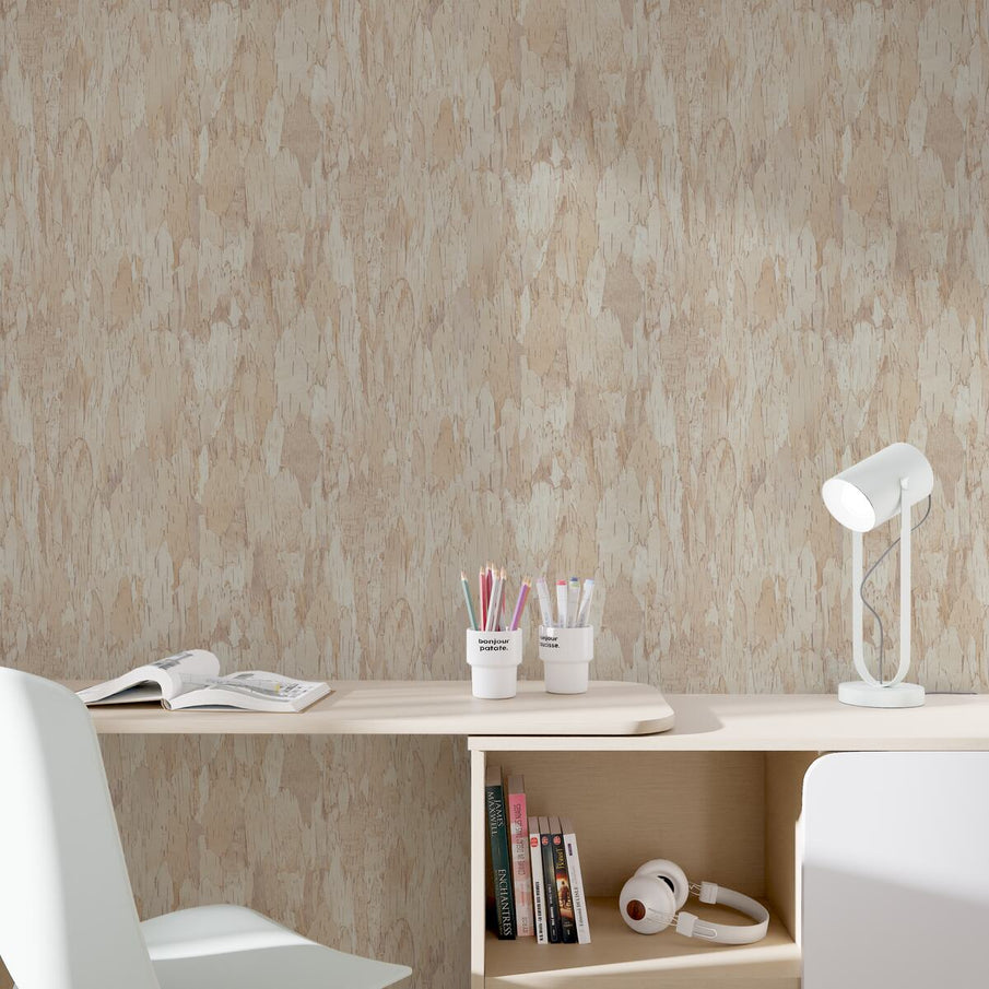 Papier peint imitation liège dans un bureau