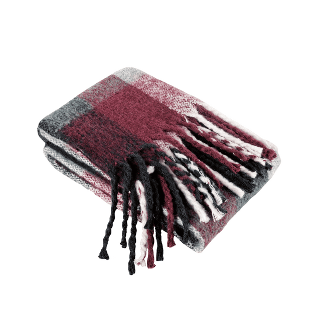 Plaid franges SORN coloris bordeaux