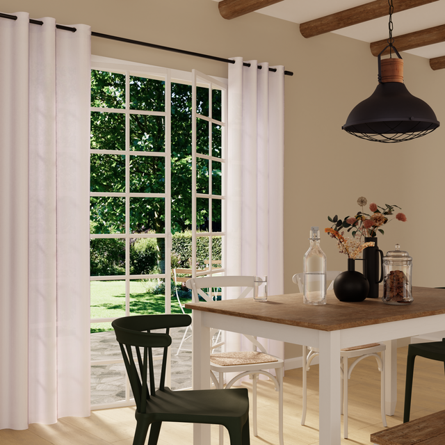 Voilage MEMOIRE coloris blanc 140 x 300 cm