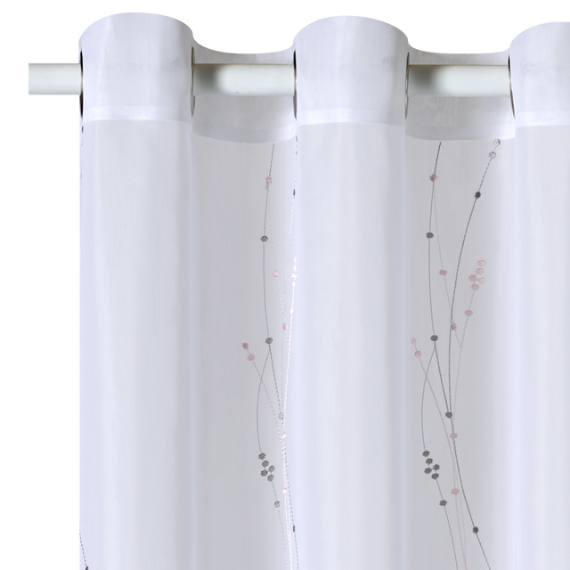 Voilage ERLINA coloris rose 140 x 240 cm