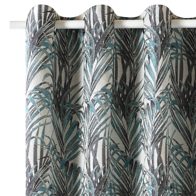 Rideau TROPICO coloris bleu nattier 135 x 250 cm