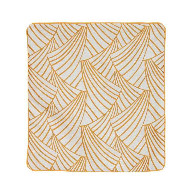 Housse de coussin ARDECO coloris jaune/blanc 40 x 40 cm
