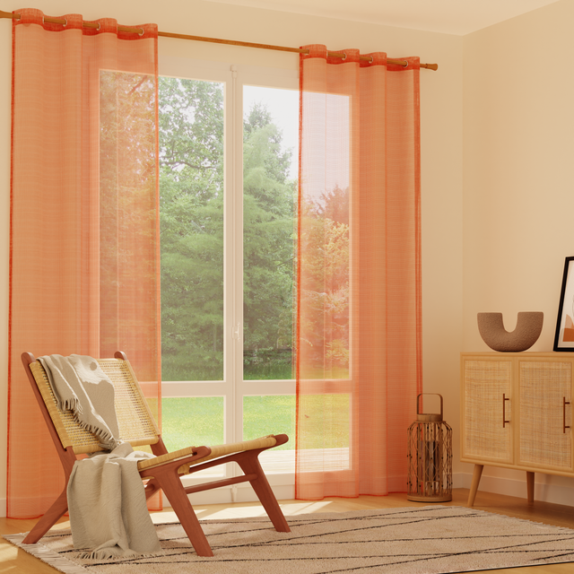 Voilage CANOAS coloris terre brulée 140 x 260 cm