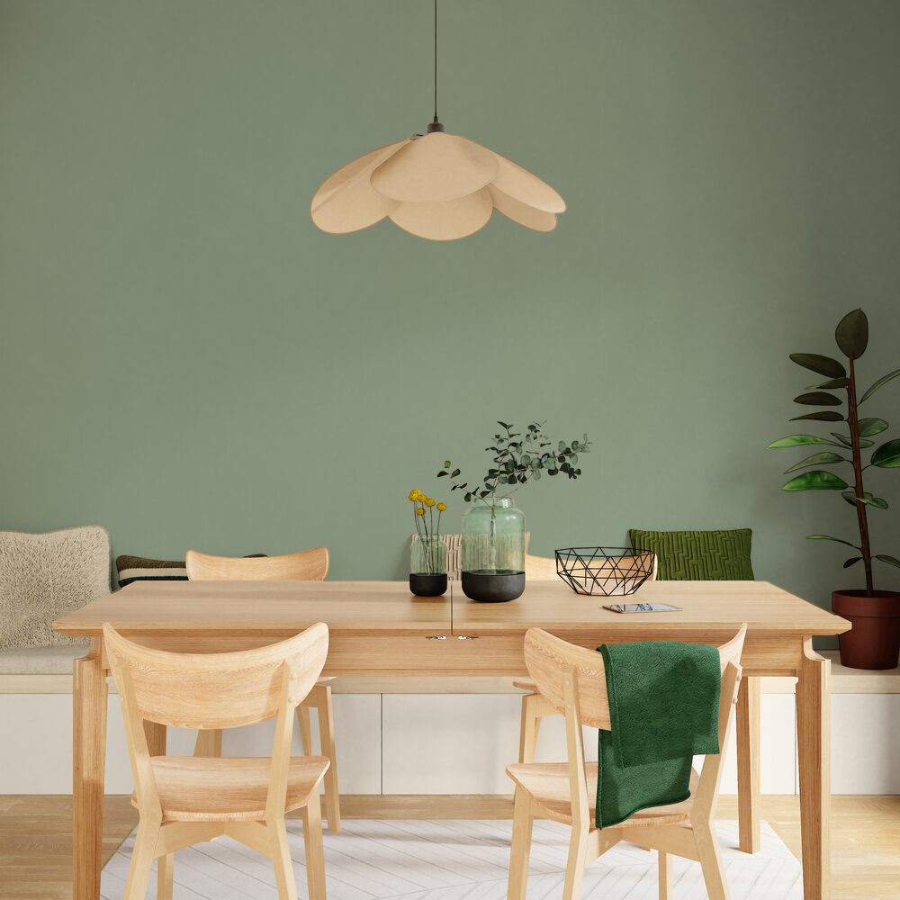 4MURS Papier peint intissé Opal Vert de gris Lisse