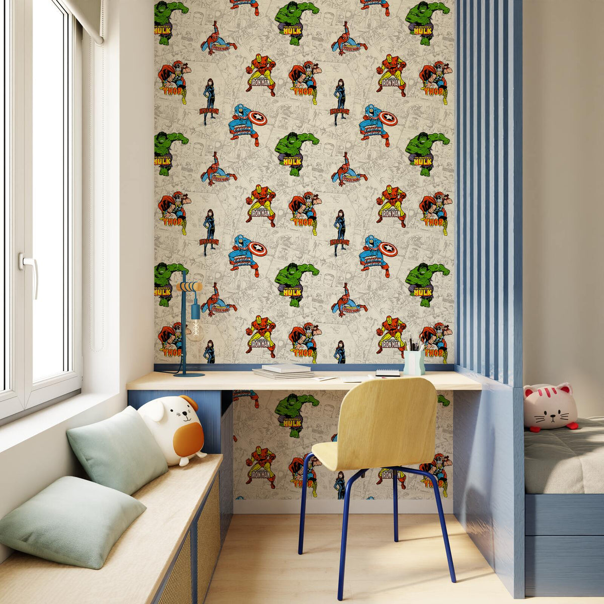 Papier peint Marvel heroes Multicolore