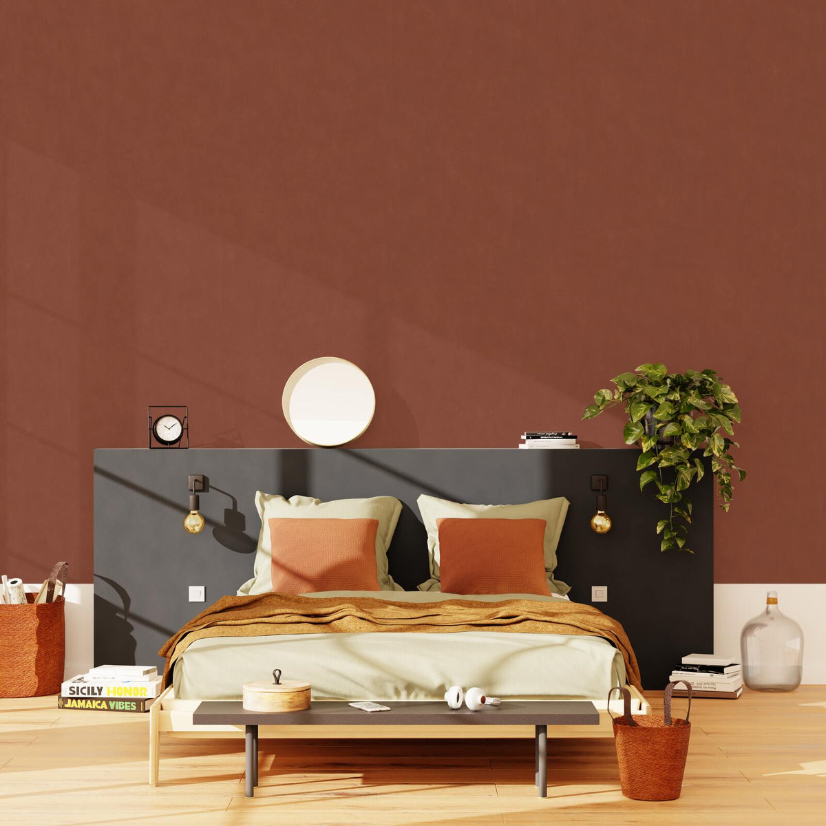 4MURS Papier peint intissé Classic line Rouille Lisse