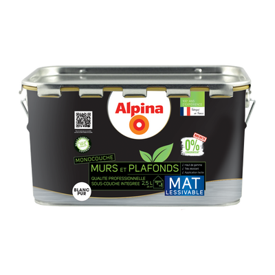 ALPINA Peinture Murs et plafonds alpina 0% conservateurs Blanc Mat 2,5L
