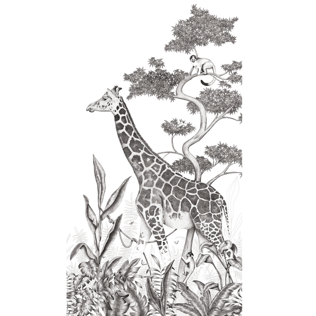 Papier peint panoramique L BLACK JUNGLE GIRAFE 150 x 270 cm