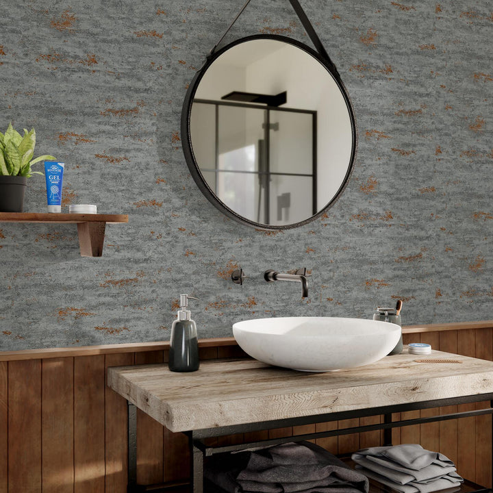 Papier peint intissé Well Gris souris