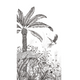 4MURS Papier peint panoramique L Black jungle leopard Noir Mat