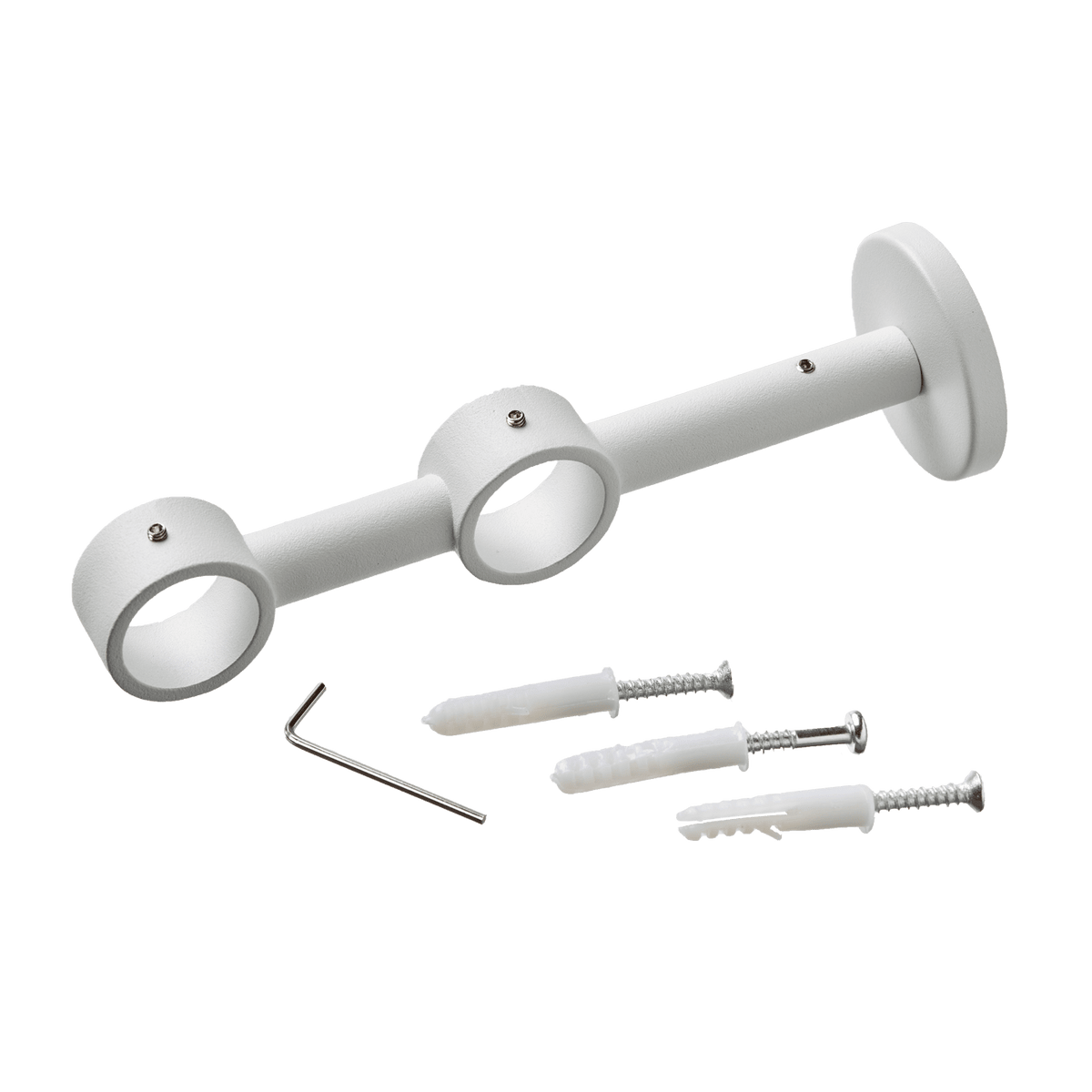 Support barre à rideau Velours Blanc grainé Mat