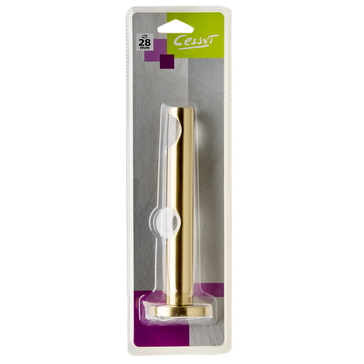 Support barre à rideau Trompette Laiton mat Métal brossé