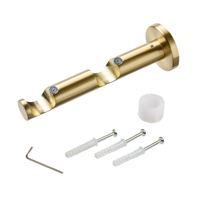 Support barre à rideau Trompette Laiton mat Métal brossé