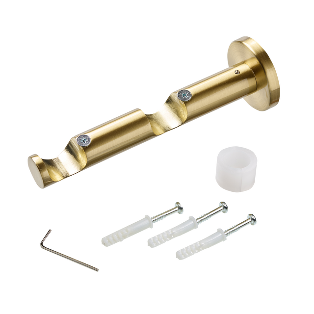 Support barre à rideau TROMPETTE laiton mat 2,8 cm de 8,5 à 16,5 cm