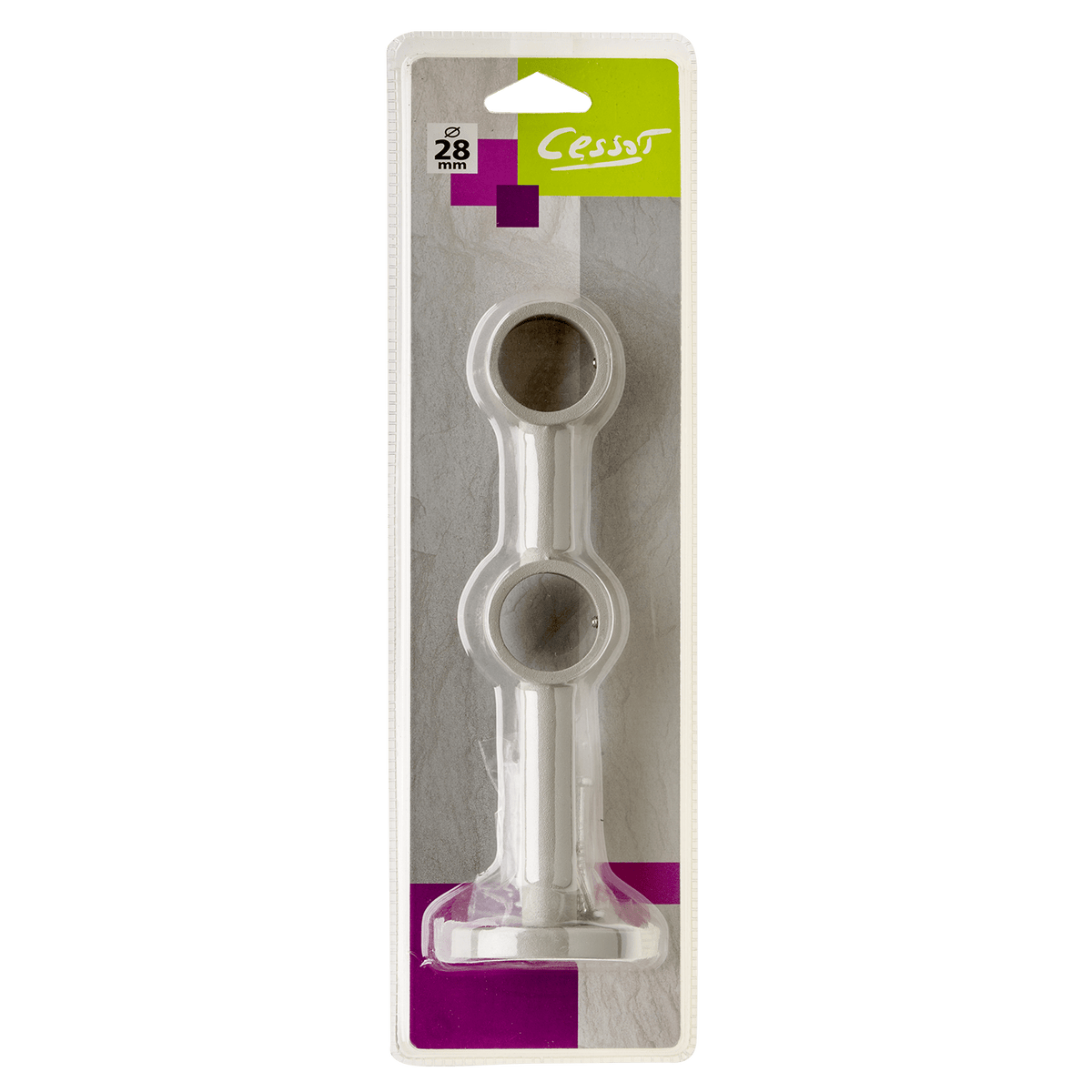 Support barre à rideau Velours Gris grainé Mat