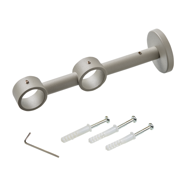 Support barre à rideau VELOURS gris grainé 2,8 cm de 10,0 à 17,5 cm