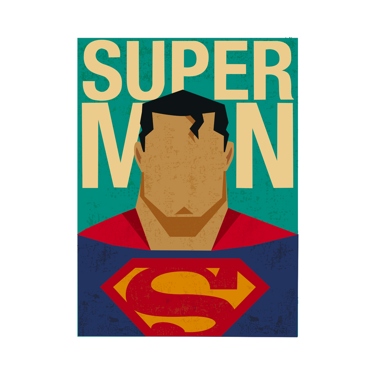 BLUE SHAKER Affiche Super man Bleu