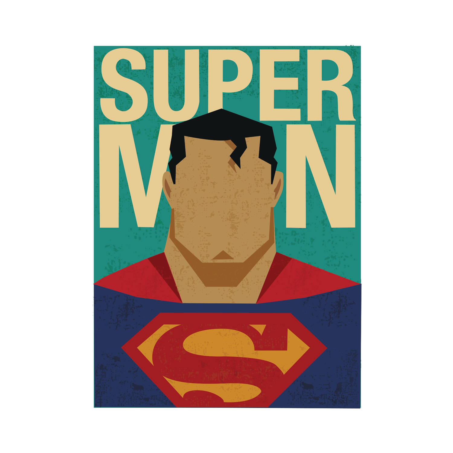 Blue Shaker Affiche SUPER MAN 30 x 40 cm