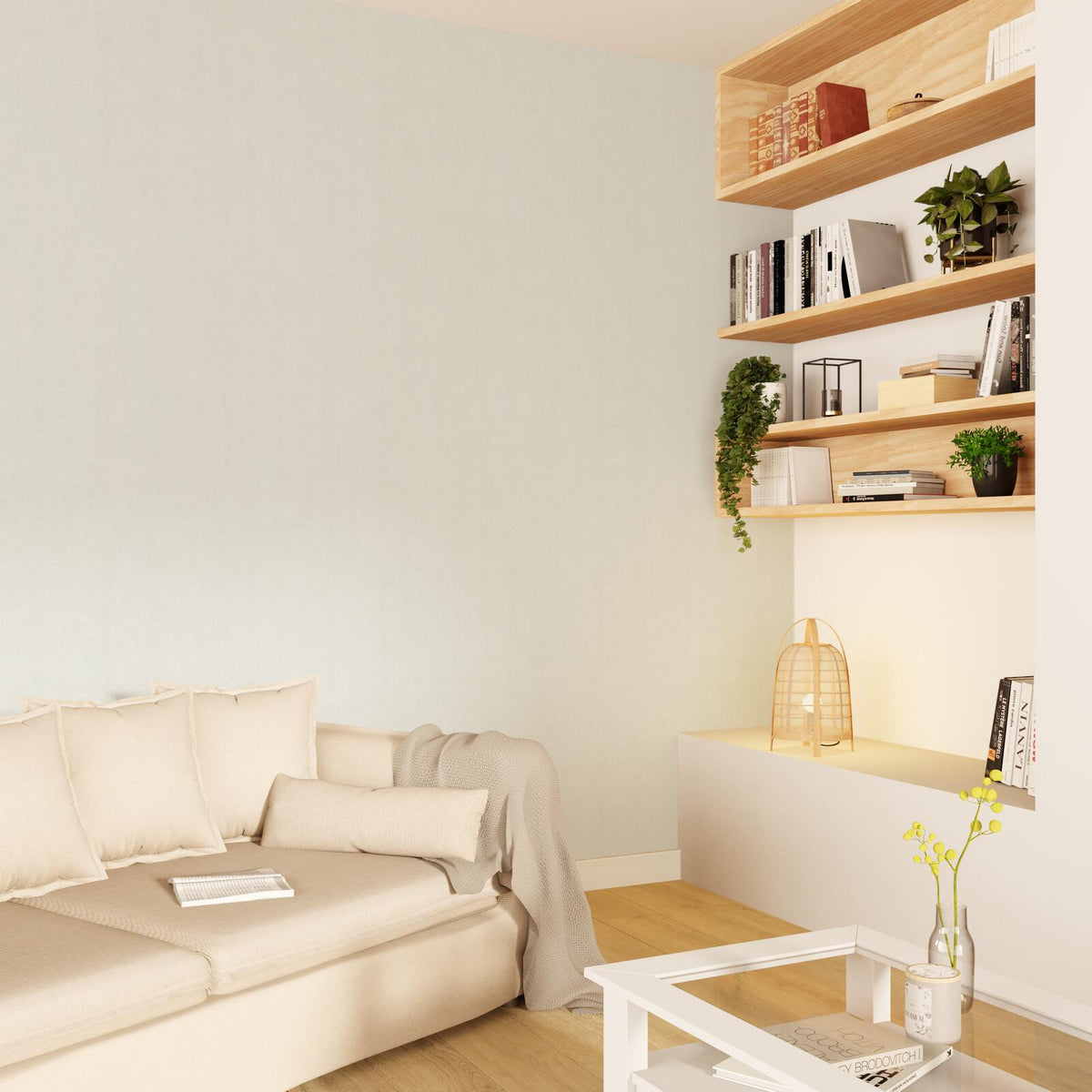 Papier peint intissé Sublime Blanc or Pailleté