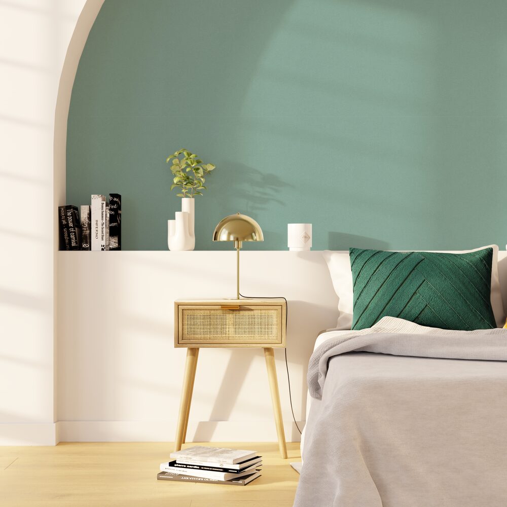 Papier peint intissé Palazzo Vert céladon Satiné