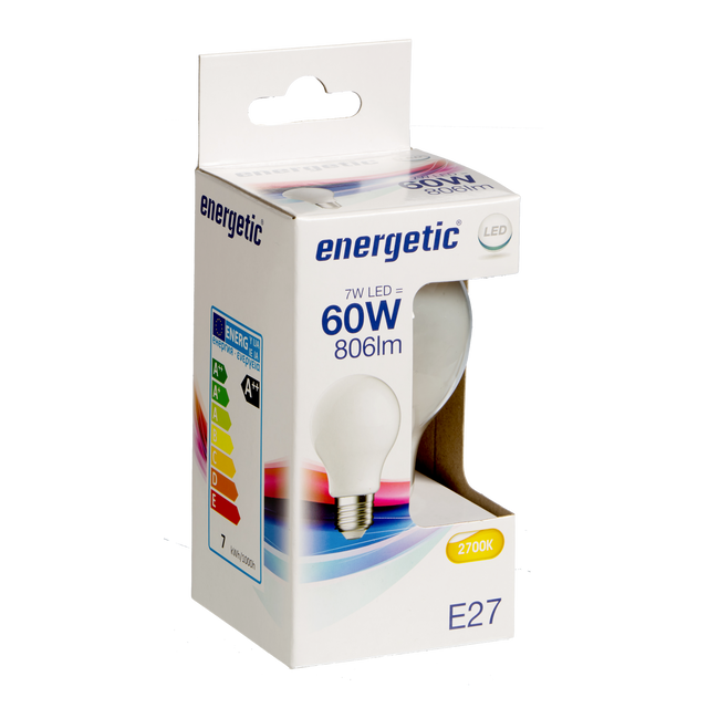 Ampoule LED MILKY 60W E27 lumière chaude jaune 10 x 6 cm