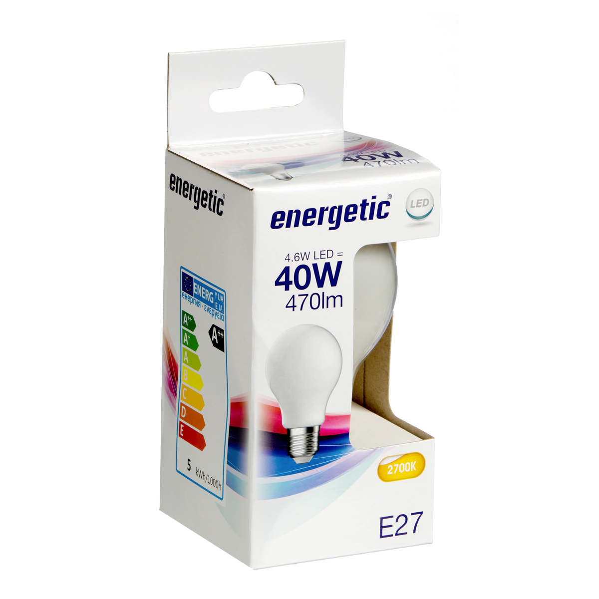 Ampoule Led milky 40w e27 lumière chaude Jaune