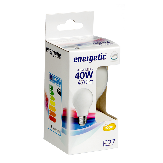 Ampoule LED MILKY 40W E27 lumière chaude jaune 10 x 6 cm
