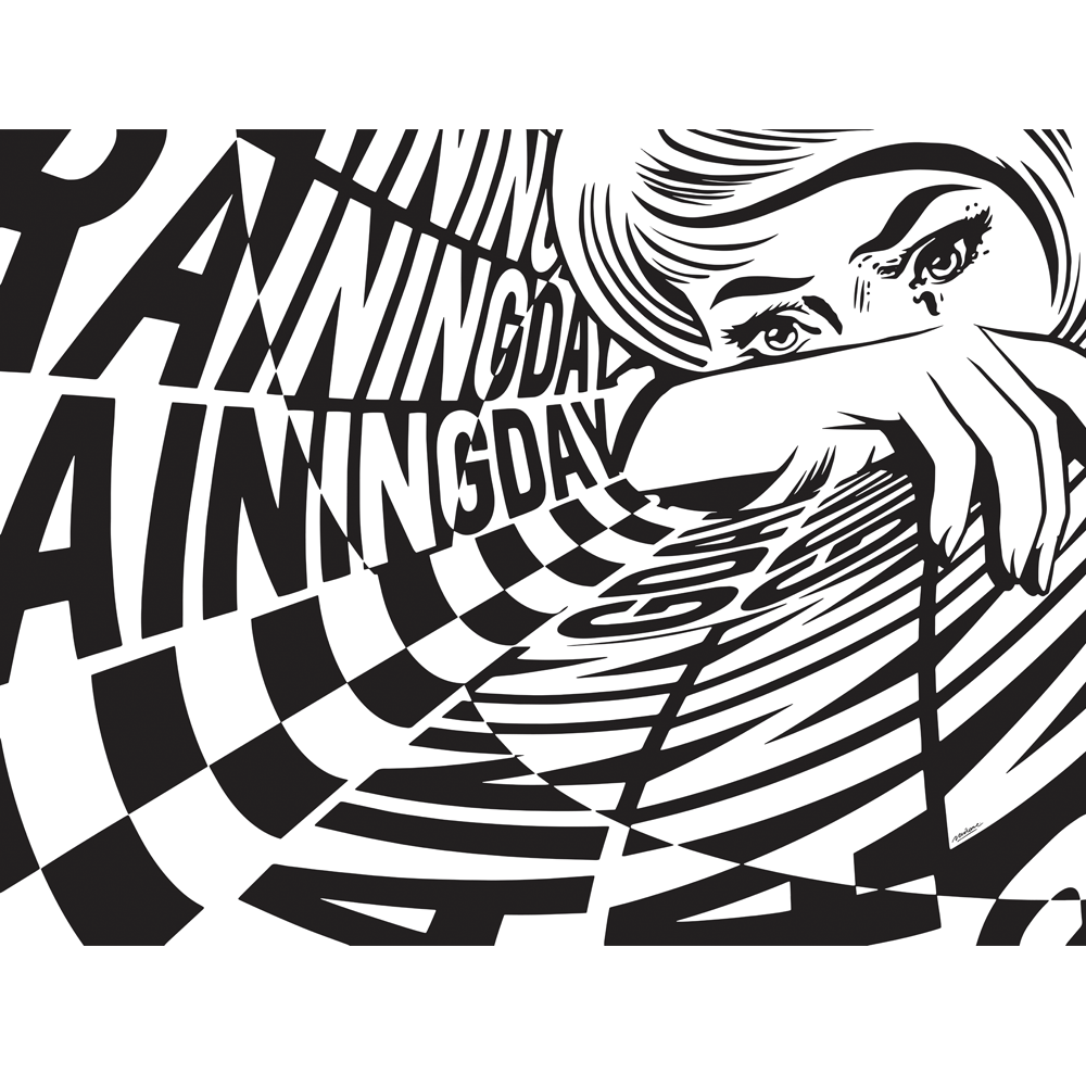 Papier peint panoramique XL Raining day x nairone Noir