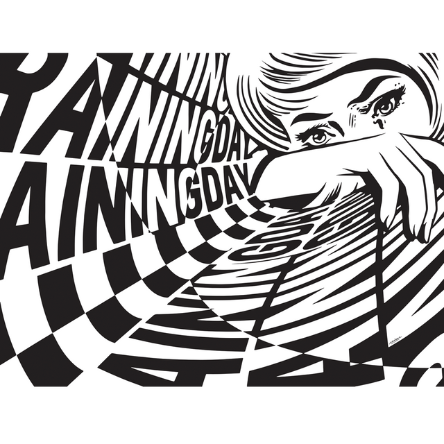 Papier peint panoramique XL RAINING DAY X NAIRONE 360 x 270 cm noir