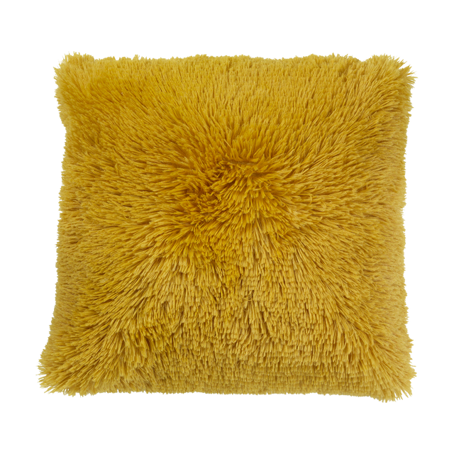 Coussin BODRUN coloris jaune moutarde 45 x 45 cm