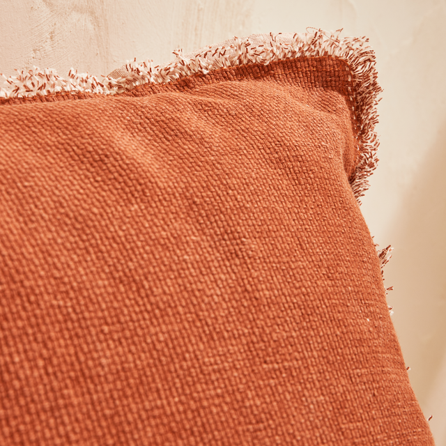 Coussin BURTA coloris brique 60 x 60 cm