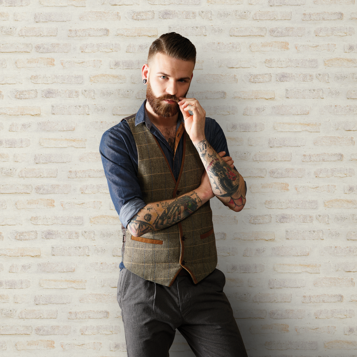 Papier peint intissé Loft living x new walls Blanc perlé