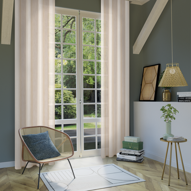 4MURS Voilage SCHIAPA coloris beige doré 140 x 240 cm