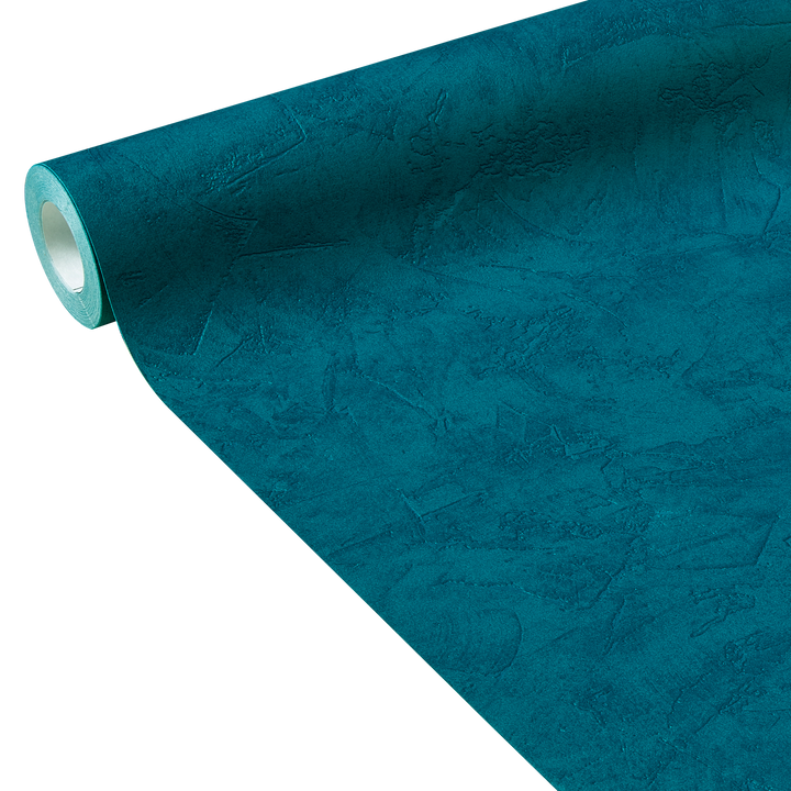 Papier peint intissé Ravenne Bleu pétrole Crépi grésé