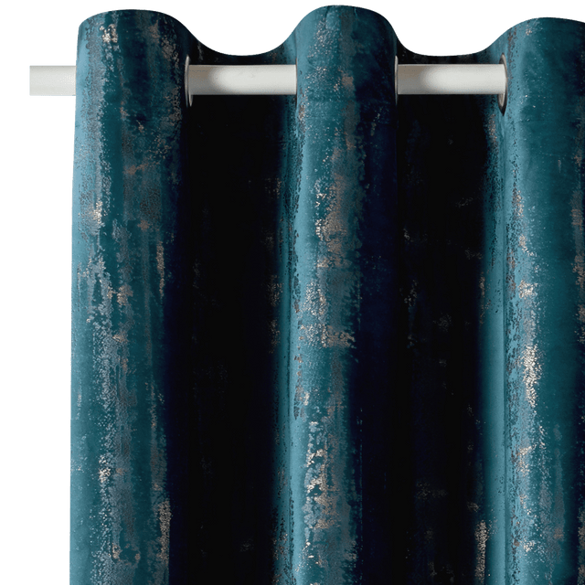 4MURS Rideau EMPREINTE coloris bleu canard 135 x 260 cm