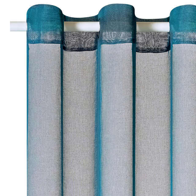 Voilage COLORS coloris bleu canard 140 x 260 cm