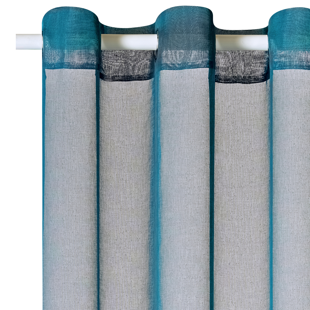 Voilage COLORS coloris bleu canard 140 x 260 cm