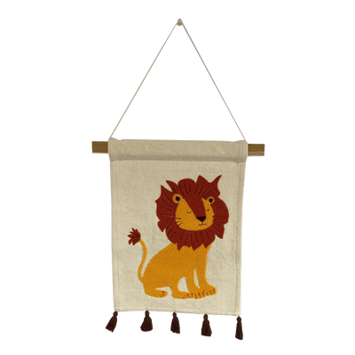 4MURS Kakémono déco Lion Beige, jaune et orange