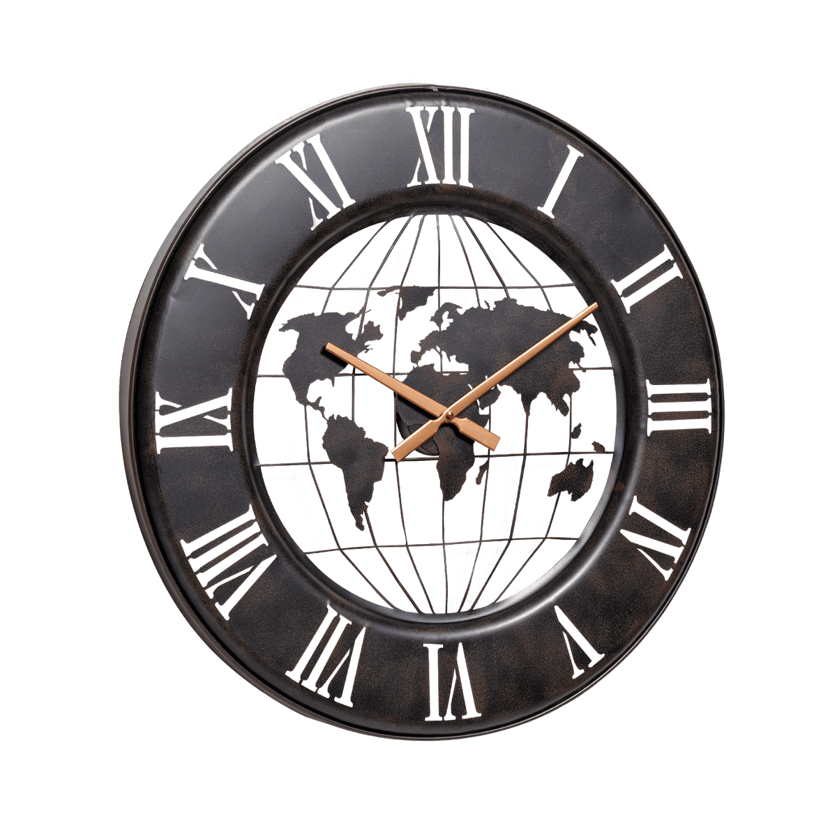 4MURS Horloge en métal Traveller Noir et bronze