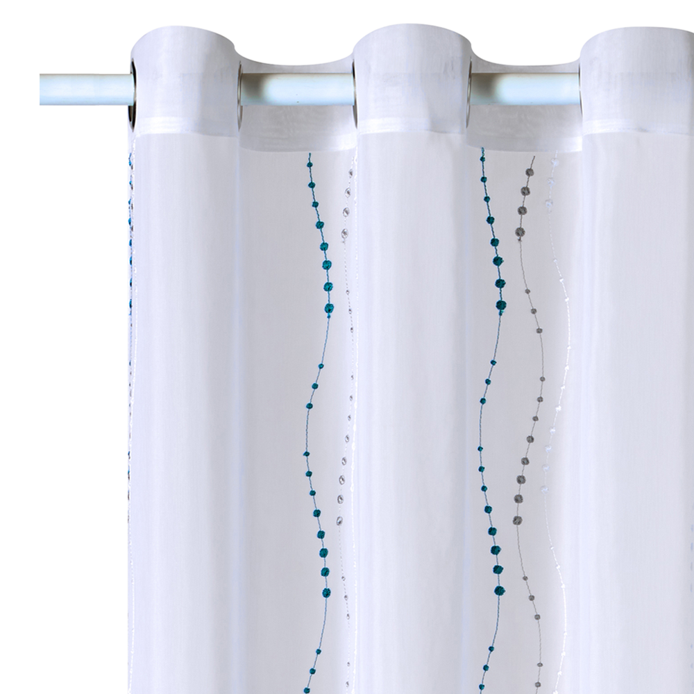 4MURS Voilage LYANA coloris bleu paon 140 x 240 cm