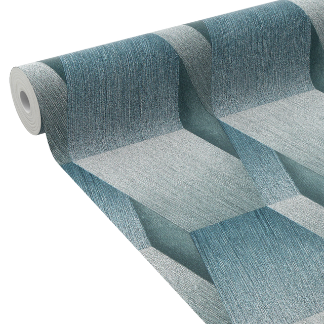 Papier peint intissé NESS coloris bleu grisé